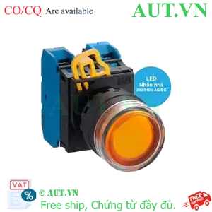 Ảnh của Nút nhấn nhả có đèn IDEC YW1L-MF2E20QM3A 220VAC D22 2NO (Hổ phách)