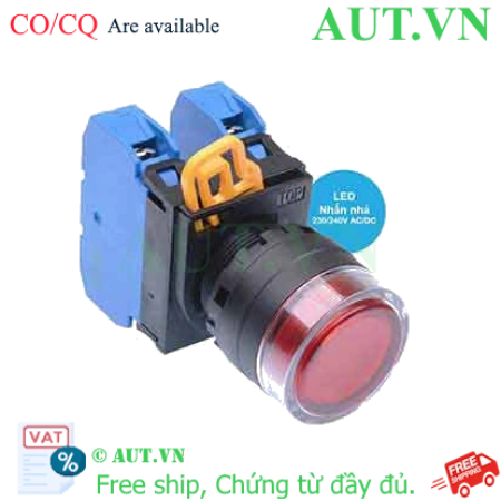 Ảnh của Nút nhấn nhả có đèn IDEC YW1L-MF2E20QM3R 220VAC D22 2NO (Đỏ)