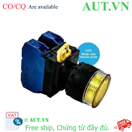 Ảnh của Nút nhấn nhả có đèn IDEC YW1L-MF2E20QM3Y 220VAC D22 2NO (Vàng)
