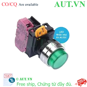 Ảnh của Nút nhấn nhả có đèn IDEC YW4L-M2E01Q2G 6VAC/DC D22 1NC (Xanh)