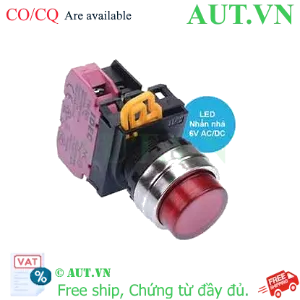 Ảnh của Nút nhấn nhả có đèn IDEC YW4L-M2E01Q2R 6VAC/DC D22 1NC (Đỏ)