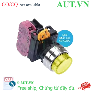 Ảnh của Nút nhấn nhả có đèn IDEC YW4L-M2E01Q2Y 6VAC/DC D22 1NC (Vàng)