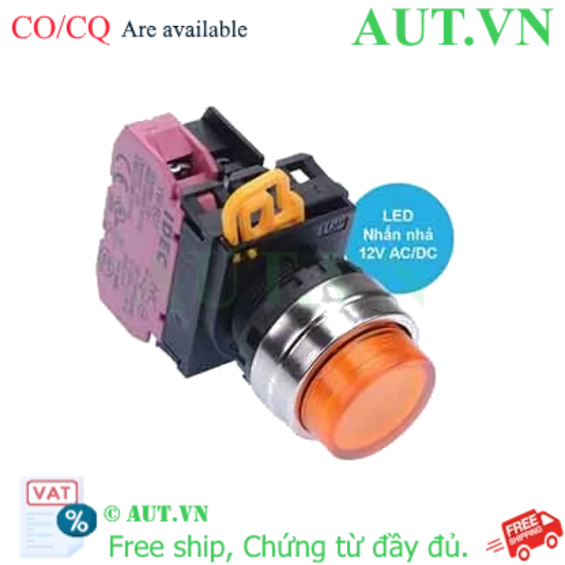 Ảnh của Nút nhấn nhả có đèn IDEC YW4L-M2E01Q3A 12VAC/DC D22 1NC (Hổ phách)