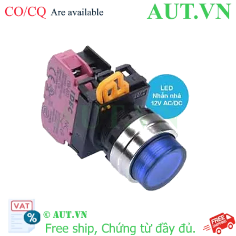 Ảnh của Nút nhấn nhả có đèn IDEC YW4L-M2E01Q3S 12VAC/DC D22 1NC (Xanh)