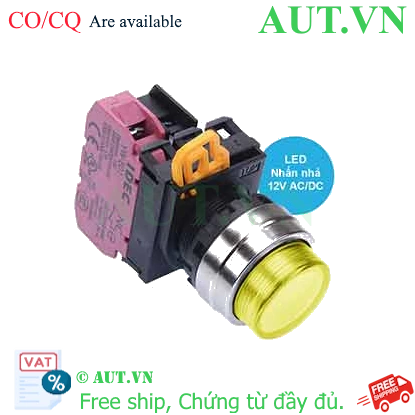 Ảnh của Nút nhấn nhả có đèn IDEC YW4L-M2E01Q3Y 12VAC/DC D22 1NC (Vàng)