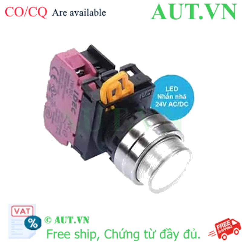 Ảnh của Nút nhấn nhả có đèn IDEC YW4L-M2E01Q4PW 24VAC/DC D22 1NC (Trắng)