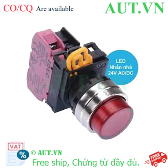 Ảnh của Nút nhấn nhả có đèn IDEC YW4L-M2E01Q4R 24VAC/DC D22 1NC (Đỏ)