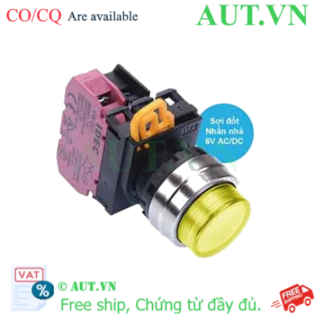 Ảnh của Nút nhấn nhả có đèn IDEC YW4L-M2E01Q5Y 6VAC/DC D22 1NC (Vàng)