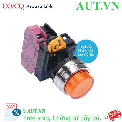 Ảnh của Nút nhấn nhả có đèn IDEC YW4L-M2E01Q6A 12VAC/DC D22 1NC (Hổ phách)