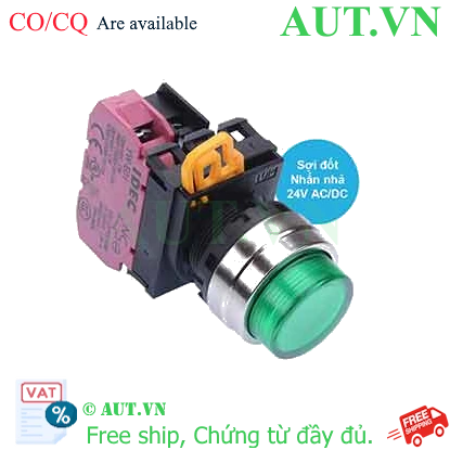 Ảnh của Nút nhấn nhả có đèn IDEC YW4L-M2E01Q7G 24VAC/DC D22 1NC (Xanh)