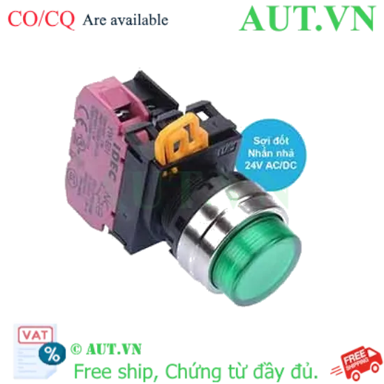 Ảnh của Nút nhấn nhả có đèn IDEC YW4L-M2E01Q7G 24VAC/DC D22 1NC (Xanh)