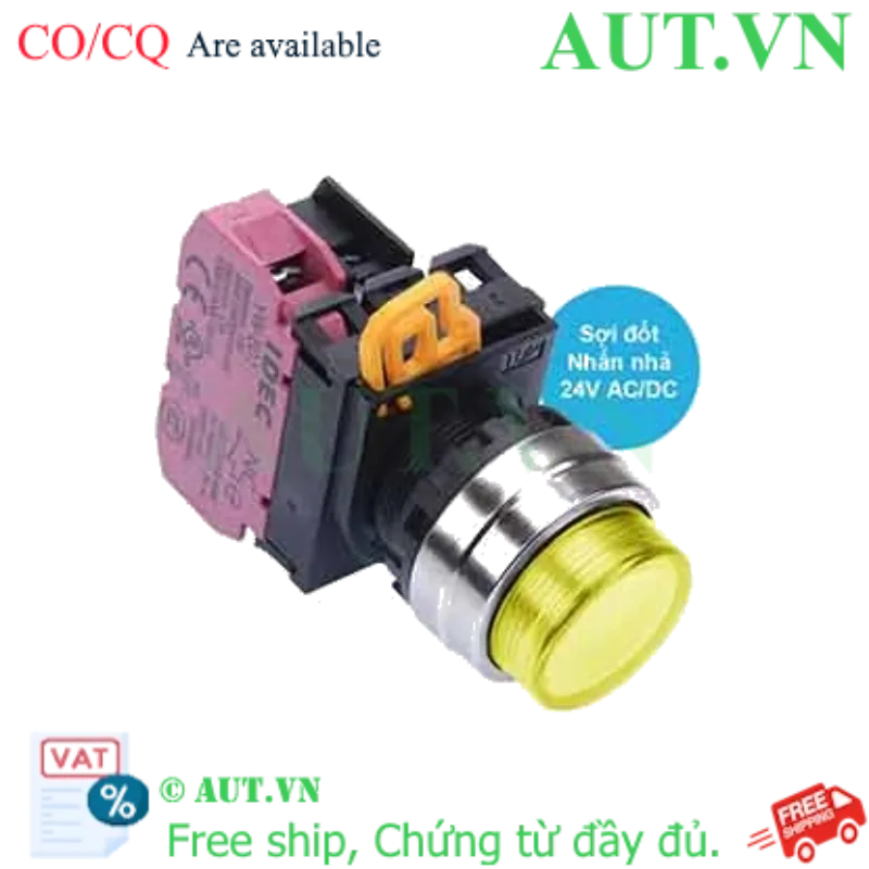 Ảnh của Nút nhấn nhả có đèn IDEC YW4L-M2E01Q7Y 24VAC/DC D22 1NC (Vàng)