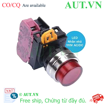 Ảnh của Nút nhấn nhả có đèn IDEC YW4L-M2E01QHR 110VAC D22 1NC (Đỏ)