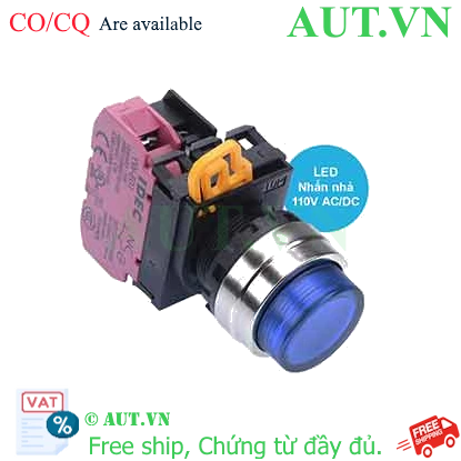 Ảnh của Nút nhấn nhả có đèn IDEC YW4L-M2E01QHS 110VAC D22 1NC (Xanh)