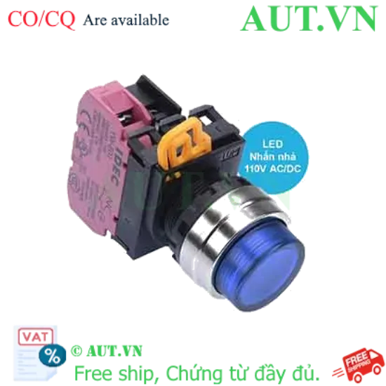 Ảnh của Nút nhấn nhả có đèn IDEC YW4L-M2E01QHS 110VAC D22 1NC (Xanh)