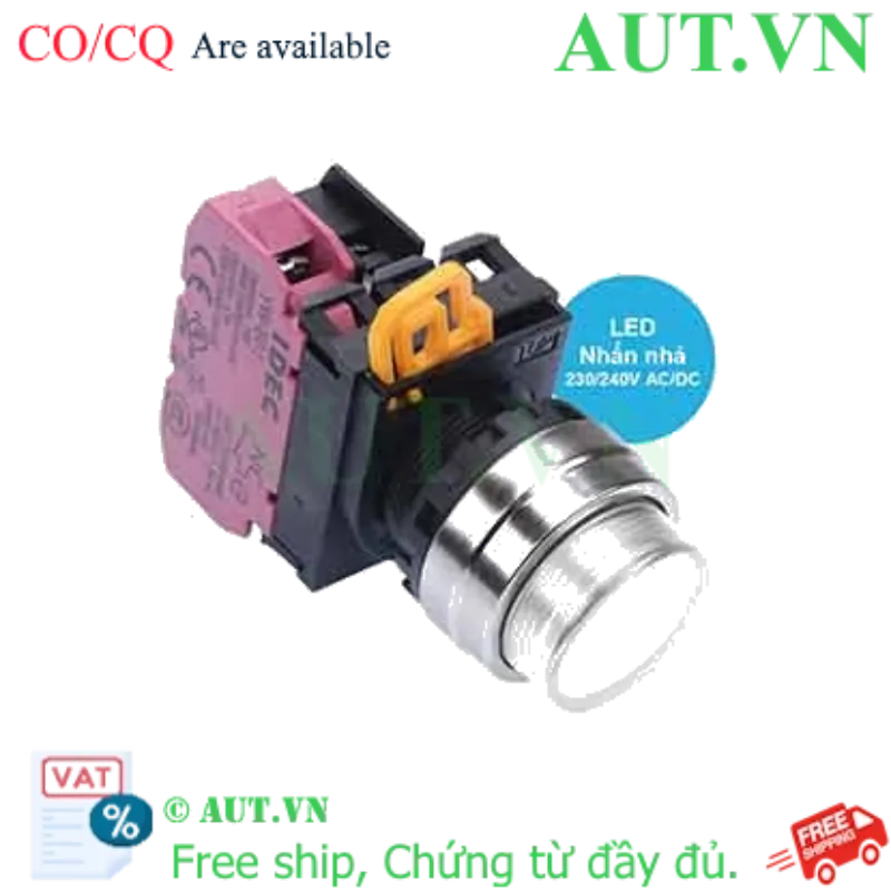 Ảnh của Nút nhấn nhả có đèn IDEC YW4L-M2E01QM3PW 220VAC D22 1NC (Trắng)