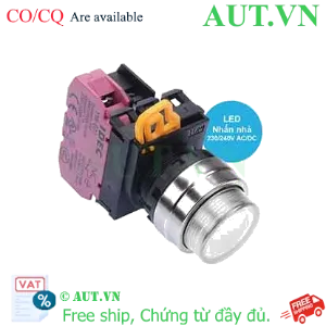 Ảnh của Nút nhấn nhả có đèn IDEC YW4L-M2E01QM3W 220VAC D22 1NC (Trắng)