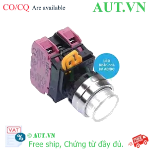 Ảnh của Nút nhấn nhả có đèn IDEC YW4L-M2E02Q2PW 6VAC/DC D22 2NC (Trắng)