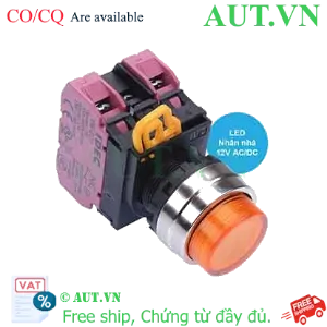 Ảnh của Nút nhấn nhả có đèn IDEC YW4L-M2E02Q3A 12VAC/DC D22 2NC (Hổ phách)