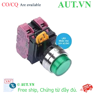 Ảnh của Nút nhấn nhả có đèn IDEC YW4L-M2E02Q3G 12VAC/DC D22 2NC (Xanh)