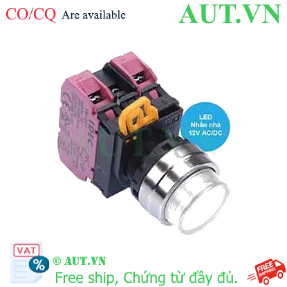 Ảnh của Nút nhấn nhả có đèn IDEC YW4L-M2E02Q3PW 12VAC/DC D22 2NC (Trắng)