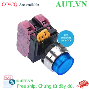 Ảnh của Nút nhấn nhả có đèn IDEC YW4L-M2E02Q3S 12VAC/DC D22 2NC (Xanh)