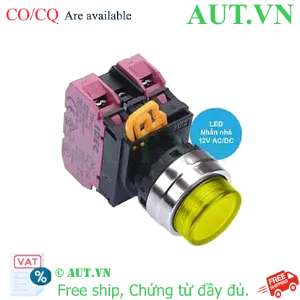 Ảnh của Nút nhấn nhả có đèn IDEC YW4L-M2E02Q3Y 12VAC/DC D22 2NC (Vàng)