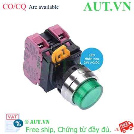 Ảnh của Nút nhấn nhả có đèn IDEC YW4L-M2E02Q4G 24VAC/DC D22 2NC (Xanh)