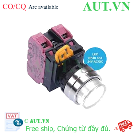 Ảnh của Nút nhấn nhả có đèn IDEC YW4L-M2E02Q4PW 24VAC/DC D22 2NC (Trắng)