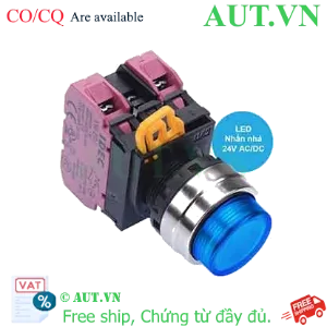 Ảnh của Nút nhấn nhả có đèn IDEC YW4L-M2E02Q4S 24VAC/DC D22 2NC (Xanh)