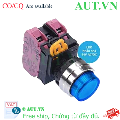 Ảnh của Nút nhấn nhả có đèn IDEC YW4L-M2E02Q4S 24VAC/DC D22 2NC (Xanh)