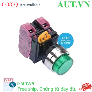 Ảnh của Nút nhấn nhả có đèn IDEC YW4L-M2E02Q5G 6VAC/DC D22 2NC (Xanh)