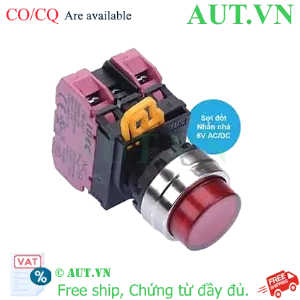 Ảnh của Nút nhấn nhả có đèn IDEC YW4L-M2E02Q5R 6VAC/DC D22 2NC (Đỏ)