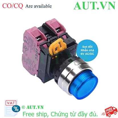 Ảnh của Nút nhấn nhả có đèn IDEC YW4L-M2E02Q5S 6VAC/DC D22 2NC (Xanh)