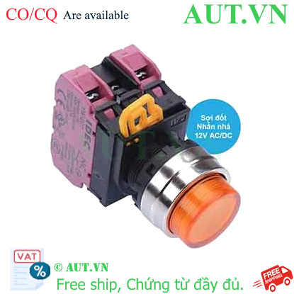 Ảnh của Nút nhấn nhả có đèn IDEC YW4L-M2E02Q6A 12VAC/DC D22 2NC (Hổ phách)