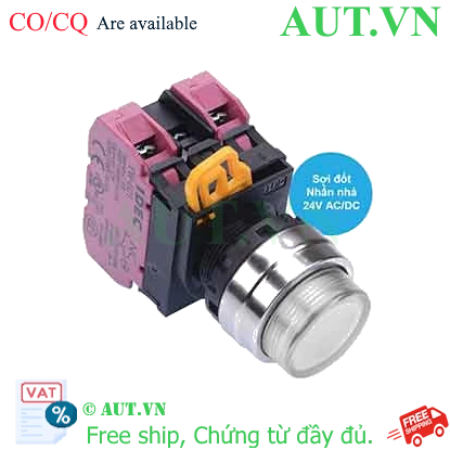 Ảnh của Nút nhấn nhả có đèn IDEC YW4L-M2E02Q7W 24VAC/DC D22 2NC (Trắng)