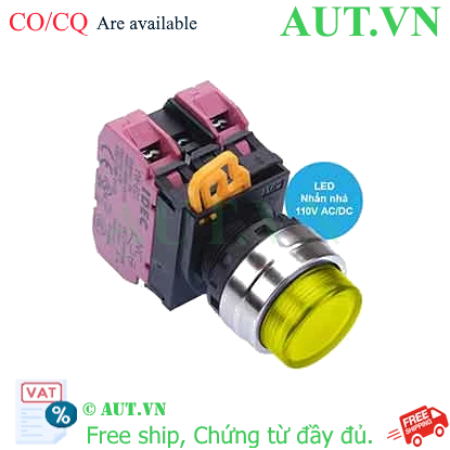 Ảnh của Nút nhấn nhả có đèn IDEC YW4L-M2E02QHY 110VAC D22 2NC (Vàng)
