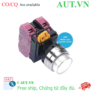 Ảnh của Nút nhấn nhả có đèn IDEC YW4L-M2E02QM3PW 220VAC D22 2NC (Trắng)