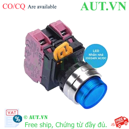 Ảnh của Nút nhấn nhả có đèn IDEC YW4L-M2E02QM3S 220VAC D22 2NC (Xanh)