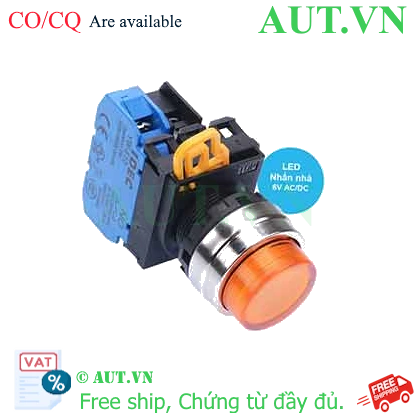 Ảnh của Nút nhấn nhả có đèn IDEC YW4L-M2E10Q2A 6VAC/DC D22 1NO (Hổ phách)