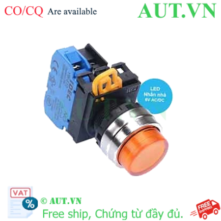 Ảnh của Nút nhấn nhả có đèn IDEC YW4L-M2E10Q2A 6VAC/DC D22 1NO (Hổ phách)