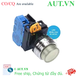 Ảnh của Nút nhấn nhả có đèn IDEC YW4L-M2E10Q2W 6VAC/DC D22 1NO (Trắng)