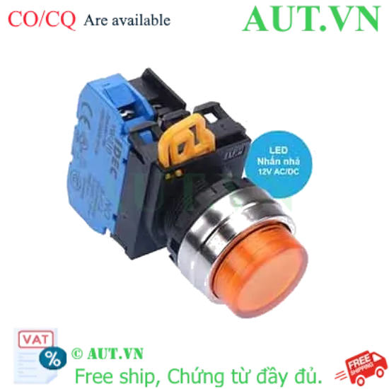 Ảnh của Nút nhấn nhả có đèn IDEC YW4L-M2E10Q3A 12VAC/DC D22 1NO (Hổ phách)
