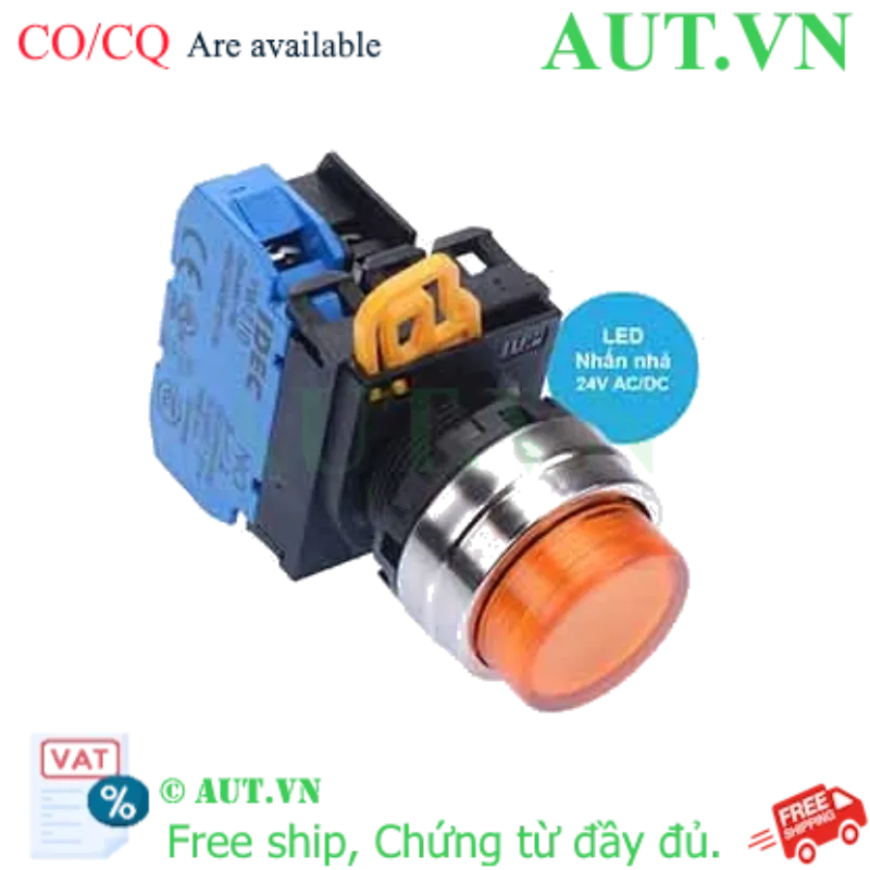 Ảnh của Nút nhấn nhả có đèn IDEC YW4L-M2E10Q4A 24VAC/DC D22 1NO (Hổ phách)