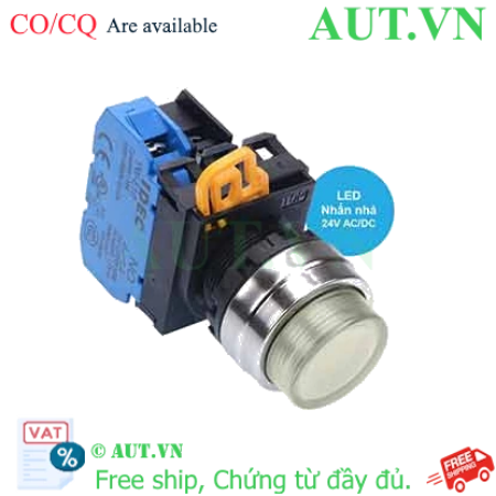 Ảnh của Nút nhấn nhả có đèn IDEC YW4L-M2E10Q4W 24VAC/DC D22 1NO (Trắng)