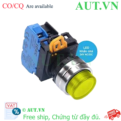 Ảnh của Nút nhấn nhả có đèn IDEC YW4L-M2E10Q4Y 24VAC/DC D22 1NO (Vàng)