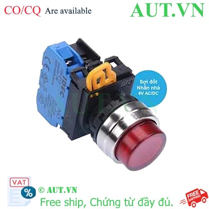 Ảnh của Nút nhấn nhả có đèn IDEC YW4L-M2E10Q5R 6VAC/DC D22 1NO (Đỏ)