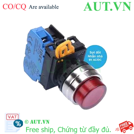 Ảnh của Nút nhấn nhả có đèn IDEC YW4L-M2E10Q5R 6VAC/DC D22 1NO (Đỏ)