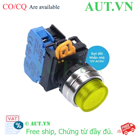 Ảnh của Nút nhấn nhả có đèn IDEC YW4L-M2E10Q6Y 12VAC/DC D22 1NO (Vàng)