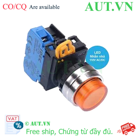 Ảnh của Nút nhấn nhả có đèn IDEC YW4L-M2E10QHA 110VAC D22 1NO (Hổ phách)